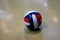 Volleyball ball on the court during a training session