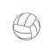 Volleyball ball hand drawn outline doodle icon.