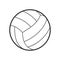 Volleyball Ball Outline Flat Icon on White