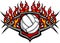 Volleyball Ball Template with Flames Image