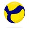 Volleyball ball vector icon. Game ball concept illustration. Yellow and blue ball realistic style design, designed for