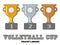 Volleyball Cup Finalists Awards in Gold, Silver and Bronze