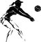 Volleyball Female Player Abstract, Side View