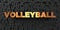 Volleyball - Gold text on black background - 3D rendered royalty free stock picture