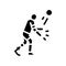 volleyball handicapped athlete glyph icon vector illustration