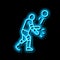 volleyball handicapped athlete neon glow icon illustration