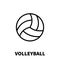 Volleyball icon or logo in modern line style.