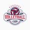 Volleyball League vector logo emblem design for sport team