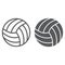 Volleyball line and glyph icon, game and sport, ball sign, vector graphics, a linear pattern on a white background,