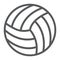 Volleyball line icon, game and sport, ball sign