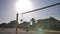 Volleyball net on the beach close-up