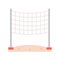 Volleyball net on beach sand flat icon