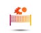 Volleyball net fireball icon. Beach sport symbol.