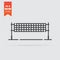 Volleyball net icon in flat style isolated on grey background