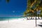 Volleyball net on tropical beach