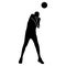volleyball player silhouette. several silhouettes of volleyball movements