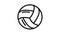 volleyball sport game ball line icon animation