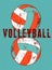 Volleyball typographical vintage grunge style poster. Retro vector illustration.