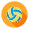 Volleyball vector icon, Volley Sports icon, Sports ball symbol. Modern, flat long shadow vector icon for web site, mobile app,