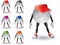 Volleyballs characters with multiple colored visor