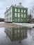 Vologda, Russia, February, 24. 2020. 4 Kamenny Most street. Modern view of the Hermitage hotel 1903 year built in cloudy weather