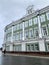 Vologda, Russia, February, 24. 2020. 4 Kamenny Most street. Modern view of the Hermitage hotel 1903 year built in cloudy weather