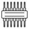 Voltage regulator component icon outline vector. Electric stabilizer