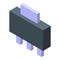 Voltage regulator processor icon, isometric style