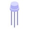 Voltage regulator transistor icon, isometric style