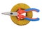Voltage toroidal transformer and cutting pliers
