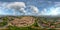 Volterra aerial skyline on a sunny day, Italy. Full spherical seamless panorama 360 degrees