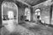 VOLTERRA, ITALY - FEBRUARY 24, 2018: Interior of abandoned asylum. It closed in 1984