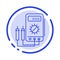 Voltmeter, Ampere, Watt, Digital, Tester Blue Dotted Line Line Icon