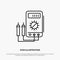 Voltmeter, Ampere, Watt, Digital, Tester Line Icon Vector