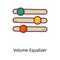 Volume Equalizer Solid Fill outline Icon Design illustration. Media Control Symbol on White background EPS 10 File