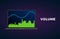 Volume indicator technical analysis. Vector stock and cryptocurrency exchange graph, forex analytics and trading market chart