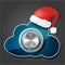 Volume knob on cloud with santa claus hat