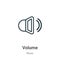 Volume outline vector icon. Thin line black volume icon, flat vector simple element illustration from editable music concept