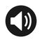 Volume speaker icon flat black round button vector illustration