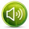 Volume speaker icon spring bright natural green round button illustration