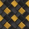 Volumetric abstract texture with black and gold cubes. Realistic geometric seamless pattern for backgrounds, wallpaper