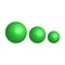 volumetric balls. Circle geometric shape. 3d balls of different sizes. Vector illustration. stock image.