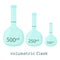 Volumetric flask icon, cartoon style