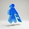 Volumetric glossy blue Blind icon isolated on white background