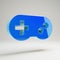 Volumetric glossy blue Gamepad icon isolated on white background