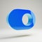 Volumetric glossy blue toggle on icon isolated on white background