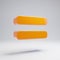 Volumetric glossy hot orange Equals icon isolated on white background