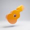 Volumetric glossy hot orange Guitar icon isolated on white background