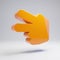 Volumetric glossy hot orange Hand Scissors icon isolated on white background
