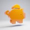 Volumetric glossy hot orange Piggy Bank icon isolated on white background